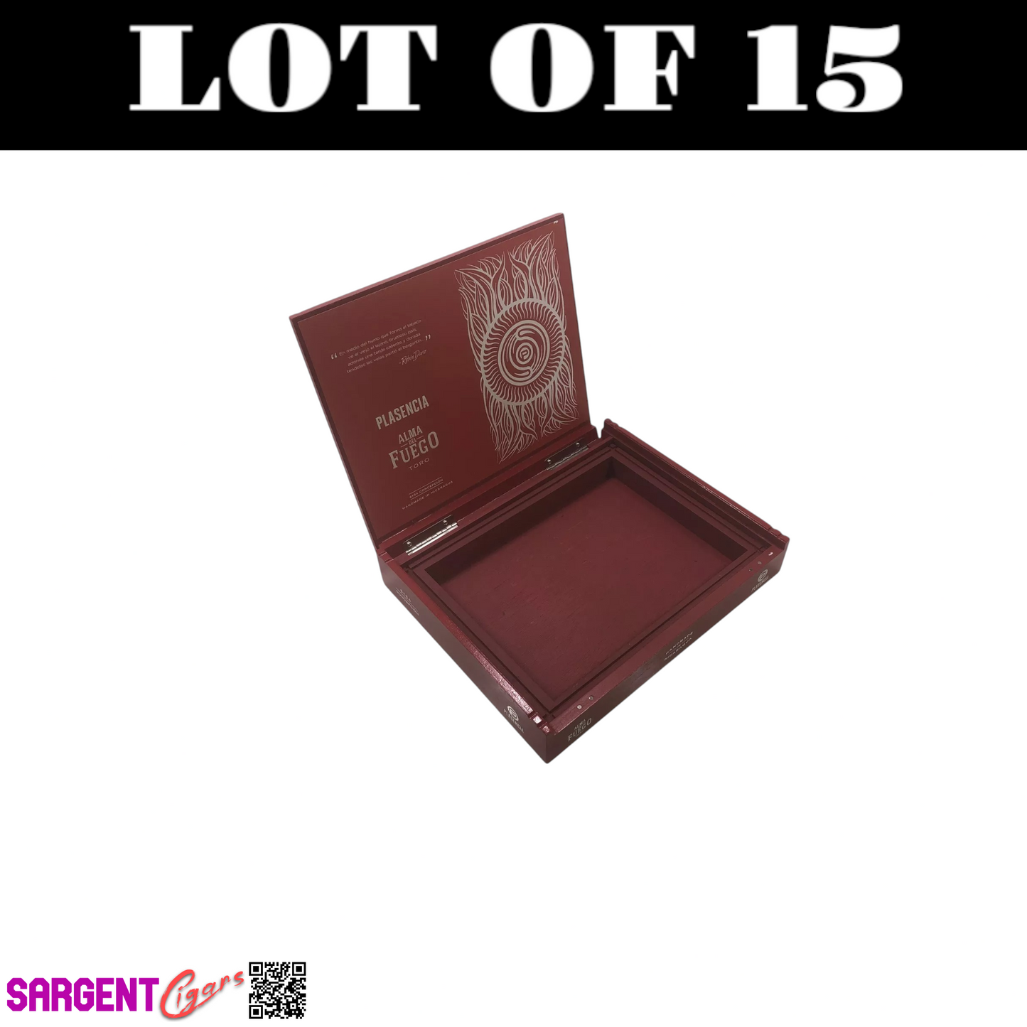 Lot of 15 Plasencia Concepcion Empty Wooden Cigar Boxes 10x8.25x1.5 (E)