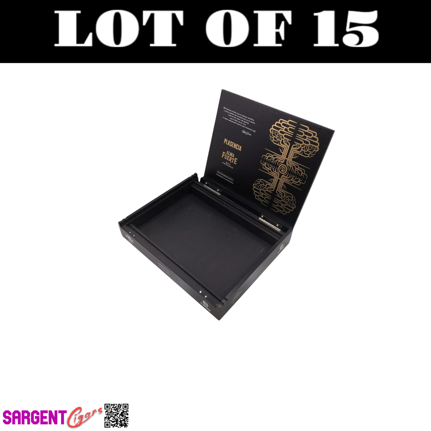 Lot of 15 Plasencia Sixto Empty Wooden Cigar Boxes 10x8.25x1.5 (B)