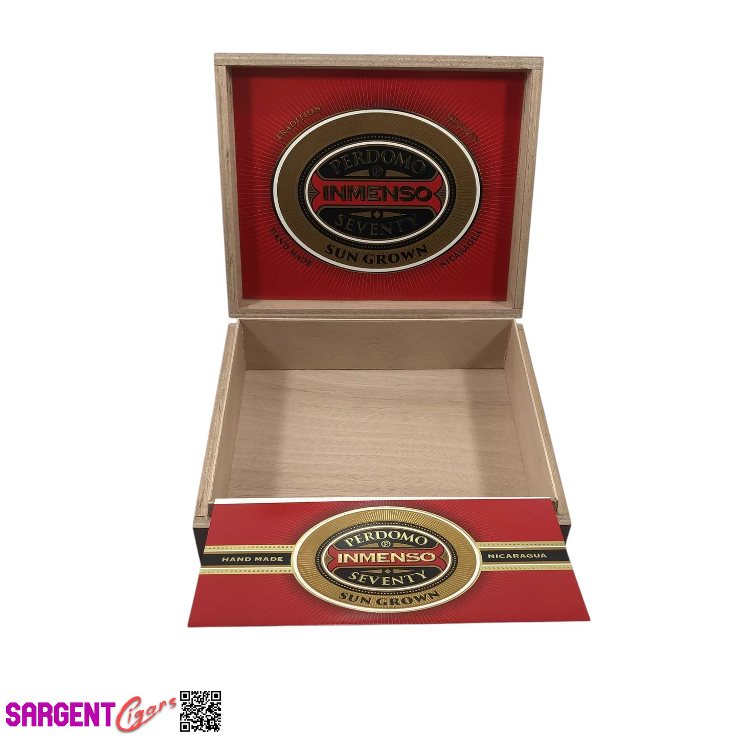 Perdomo Inmenso 7x70 Sungrown Empty Wooden Cigar Box 9.75x8x2.75