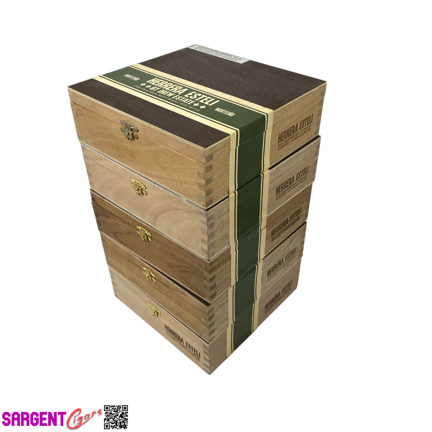 Lot of 5 Herrera Esteli Norteno Lonsdale Empty Wooden Cigar Boxes 7.5x8x2.5 #35