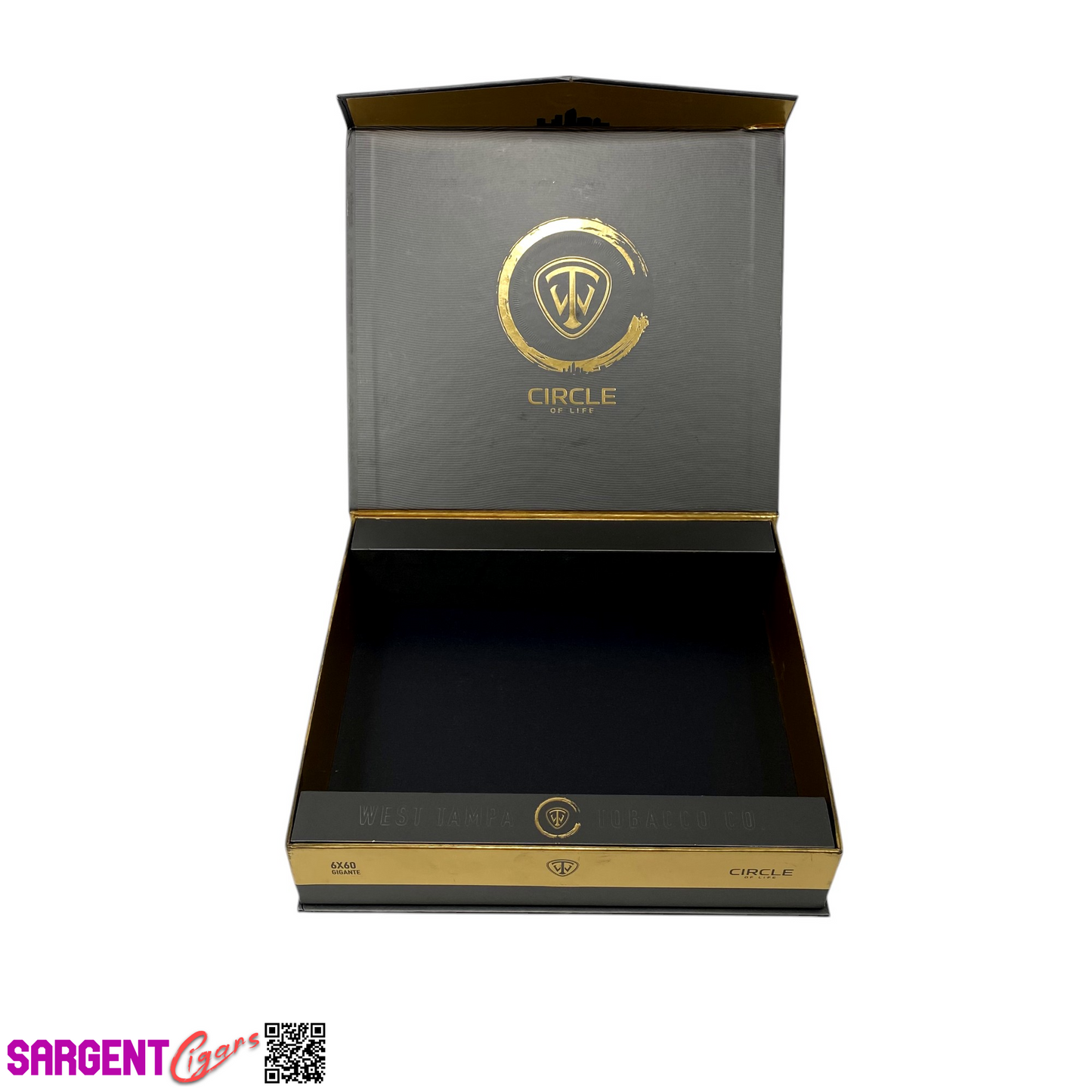 West Tampa Circle of Life Gigante Empty Cigar Box 9.75x8.5x2