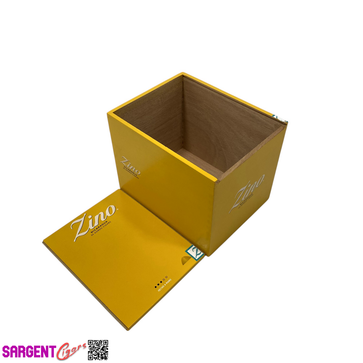 Zino Gordo Empty Wooden Cigar Box 5.25x6.5x5.25