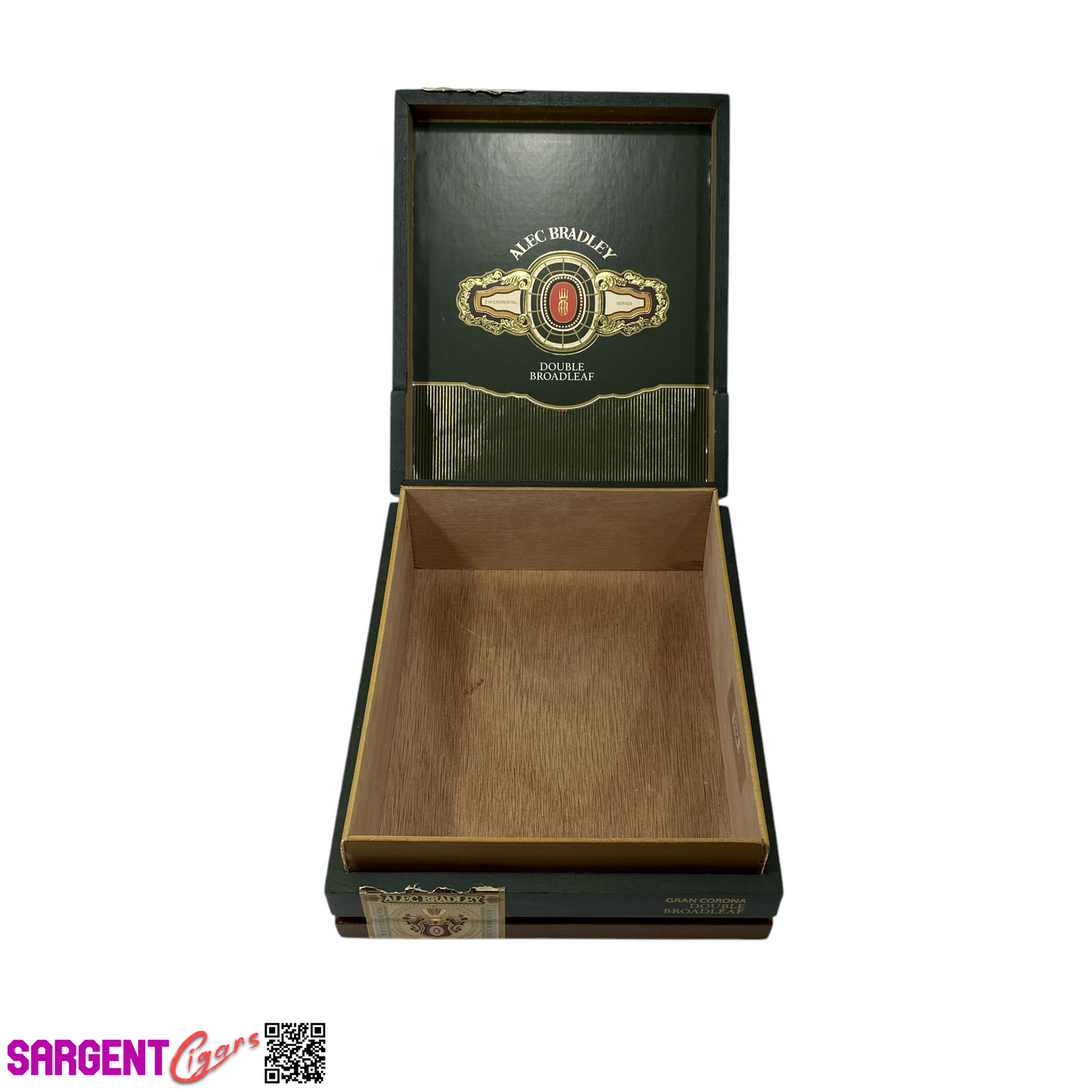 Alec Bradley Double Broadleaf Corona Empty Wooden Cigar Box 6.5x8x2.5