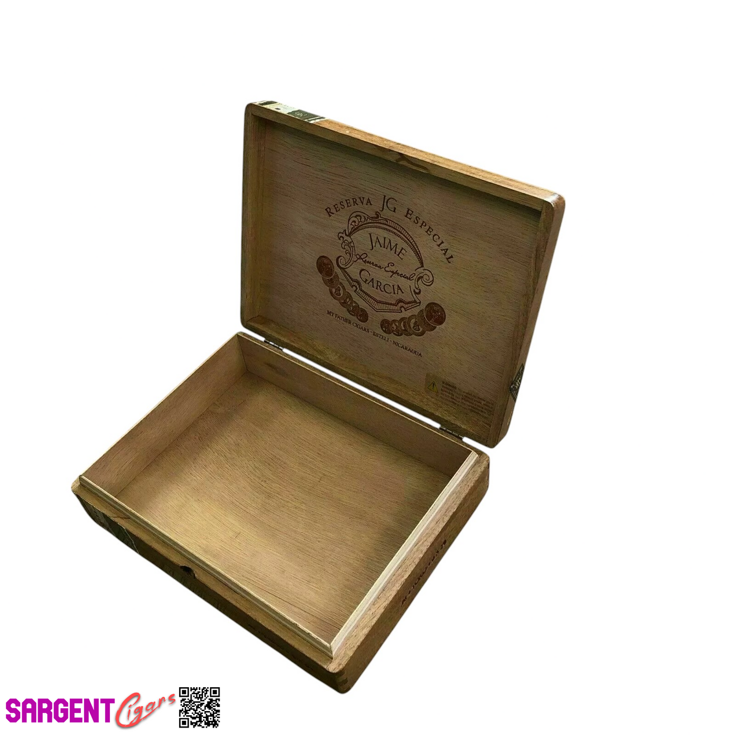 Jaime Garcia Toro Empty Wooden Cigar Box 9.5x7x2.25