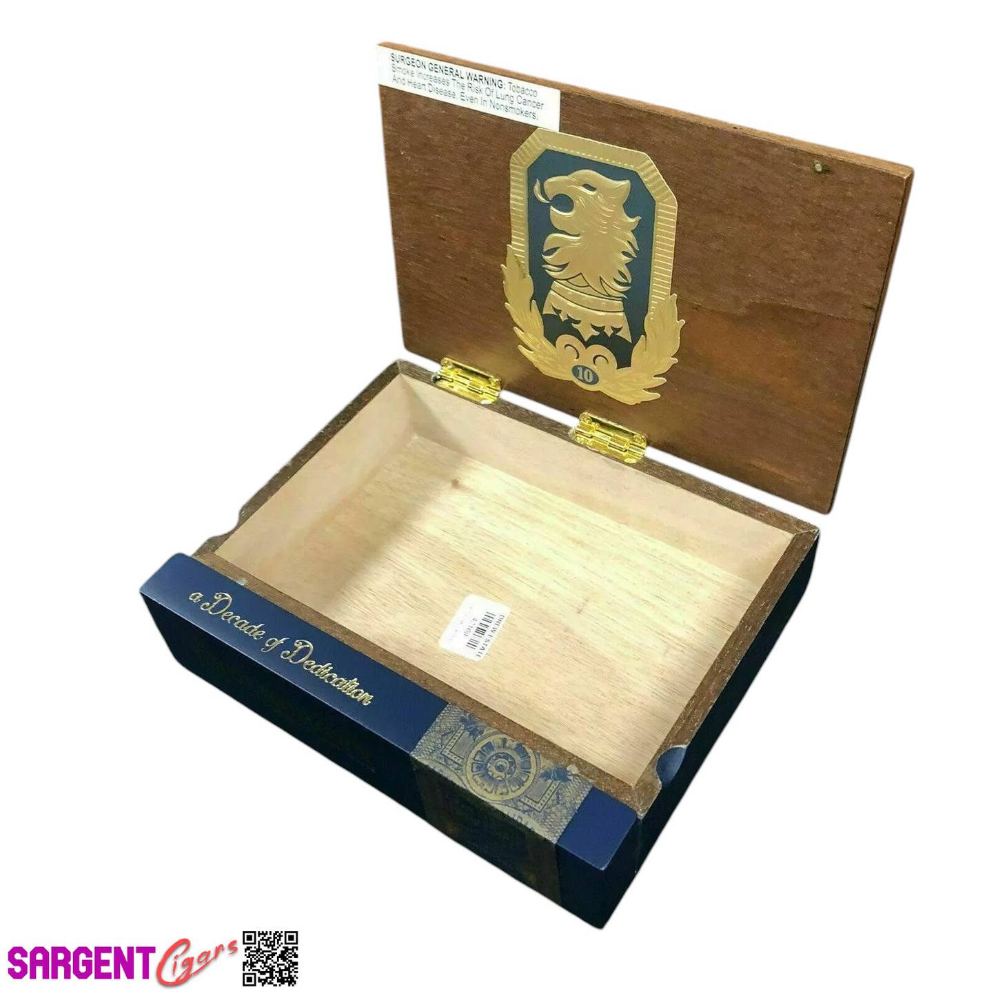 Undercrown 10 Robusto Empty Wooden Cigar Box 9x7x2