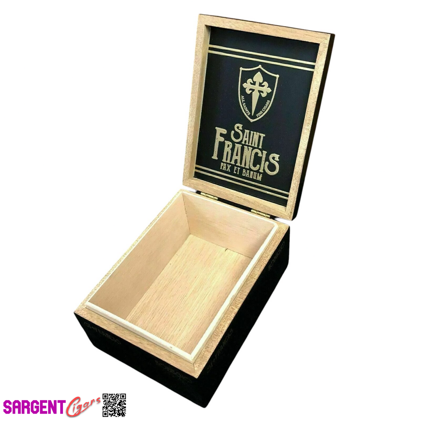 All Saints Cigars Saint Francis Toro Empty Wooden Cigar Box 5x7.5x3