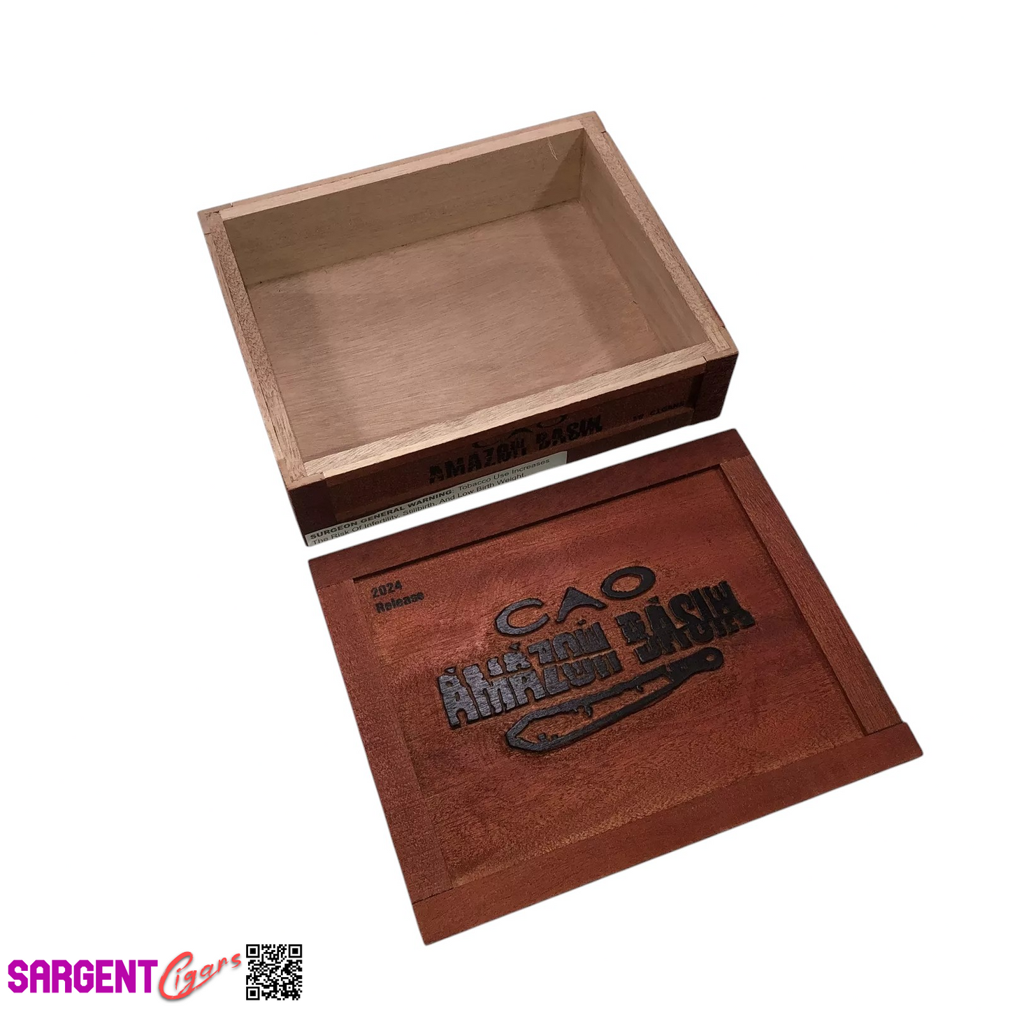 Cao Amazon Basin Empty Wooden Cigar Box 8.75x7x2.25