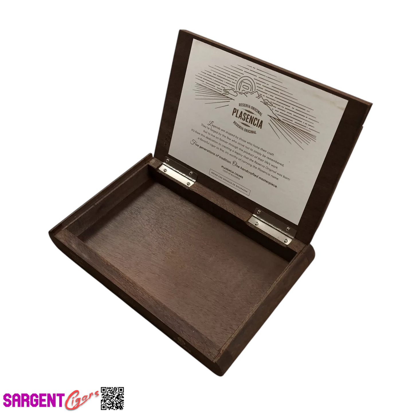 Plasencia Reserva Robusto Empty Wooden Cigar Box 9.5x6x1.5