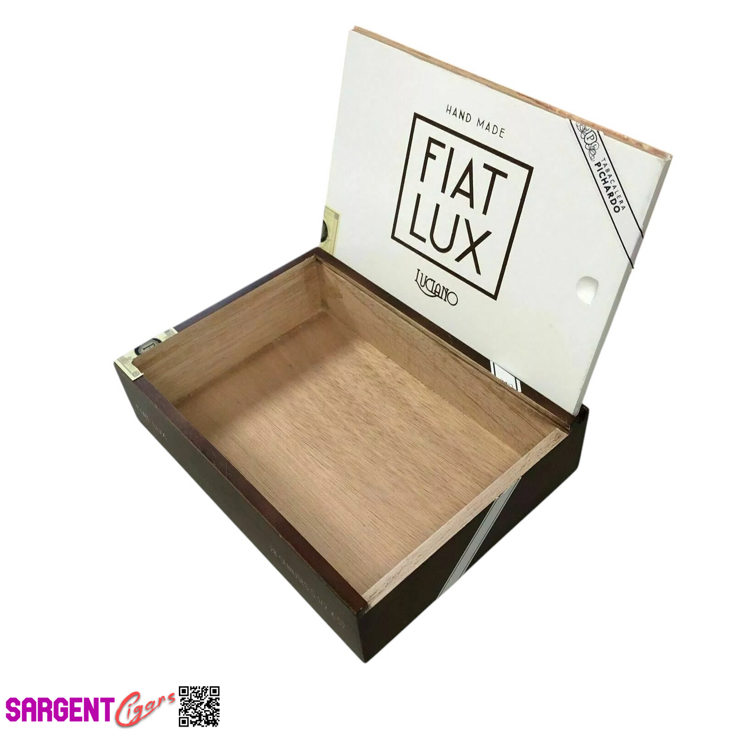 Fiat Lux Acumen Empty Wooden Cigar Box 9.25x7.25x2.5