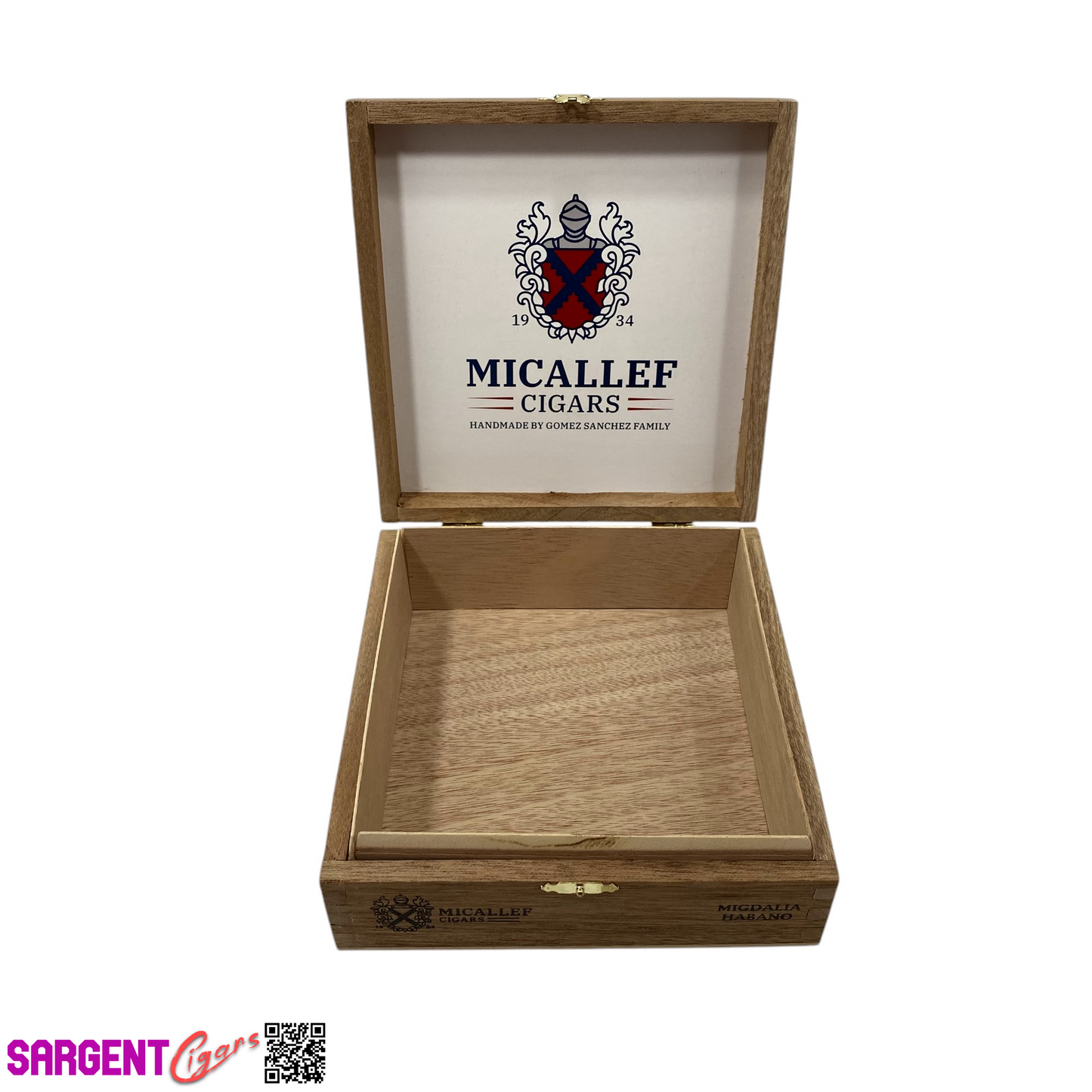 Micallef Migdalia Wooden Cigar Box 6.75x7x2.5