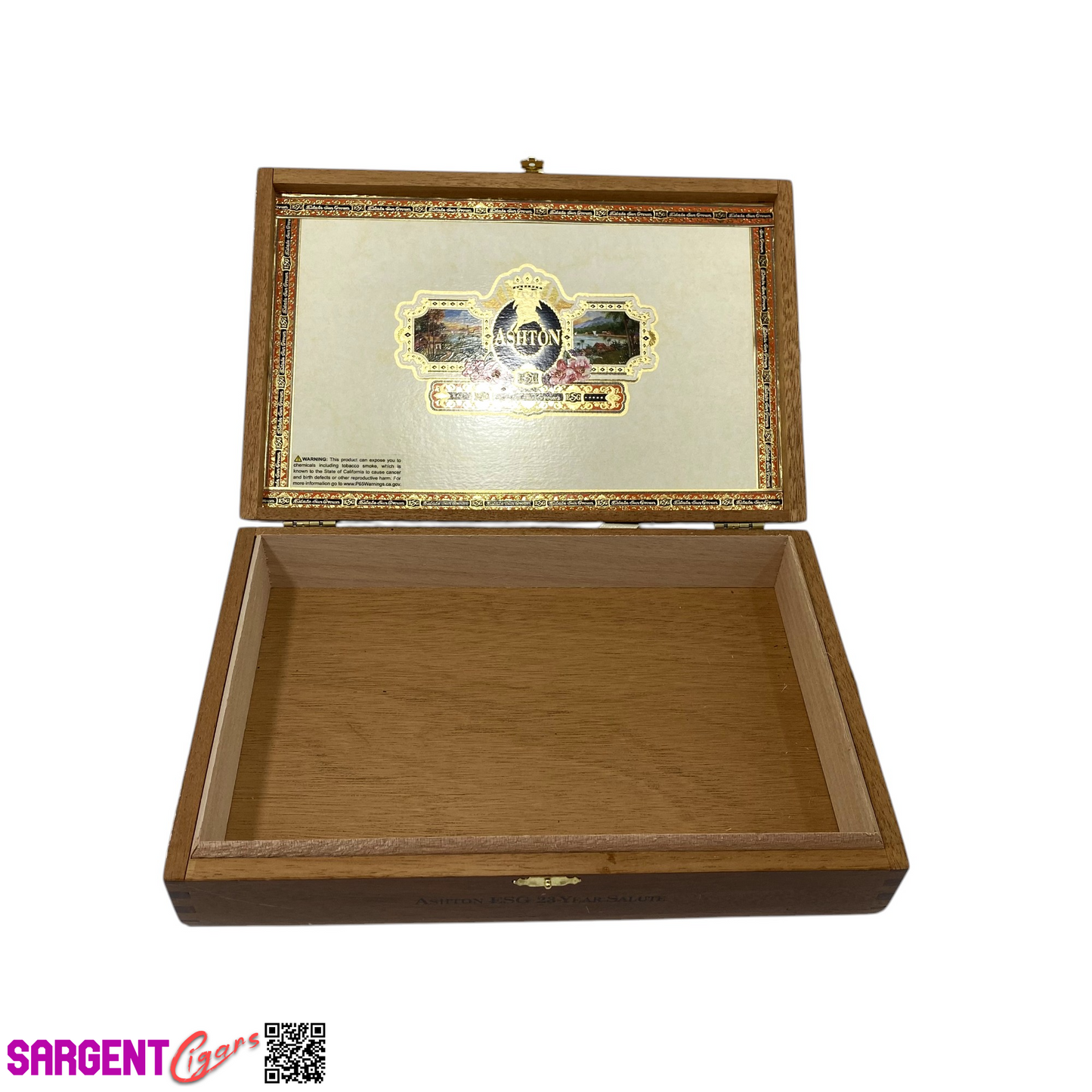Ashton ESG 23 Year Salute Empty Wooden Cigar Box 11.25x7.5x2.25