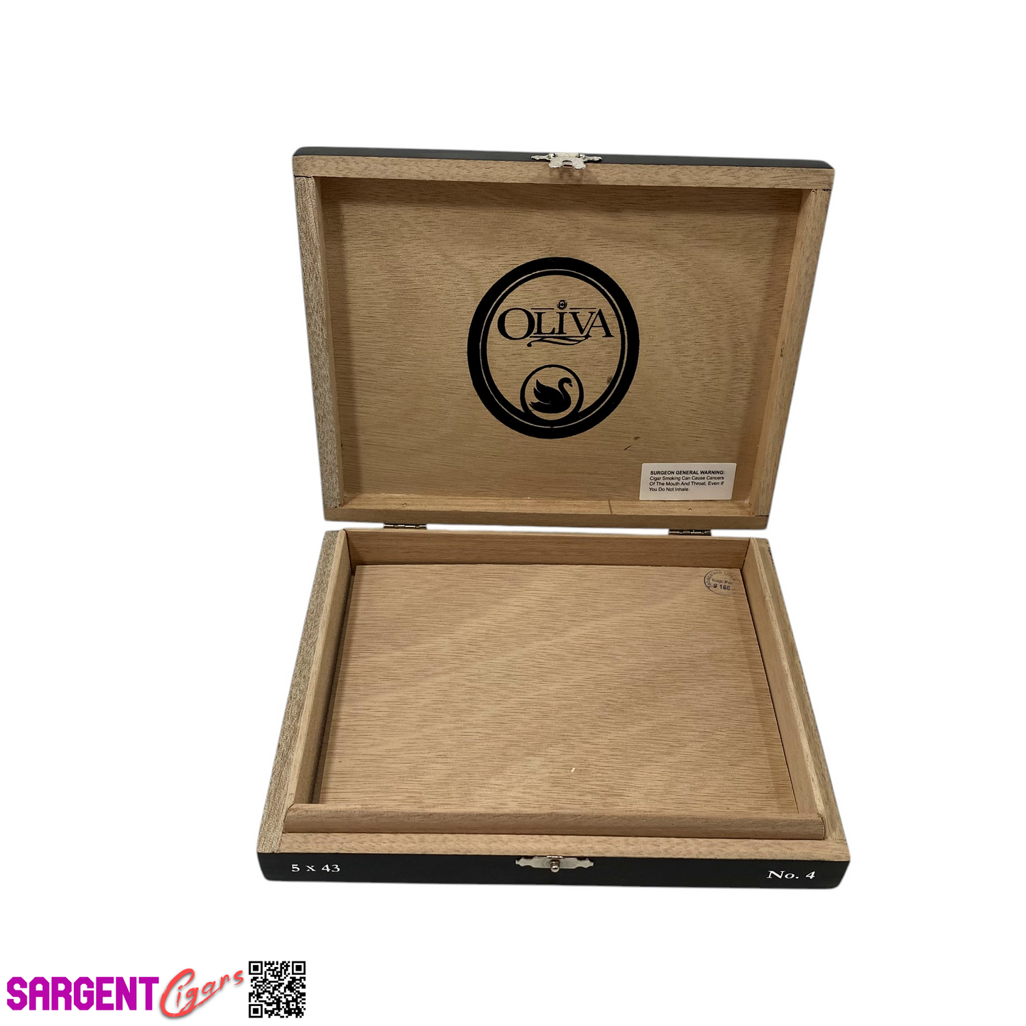 Oliva Black Swan No4 Empty Wooden Cigar Box 7.5x6x1.25