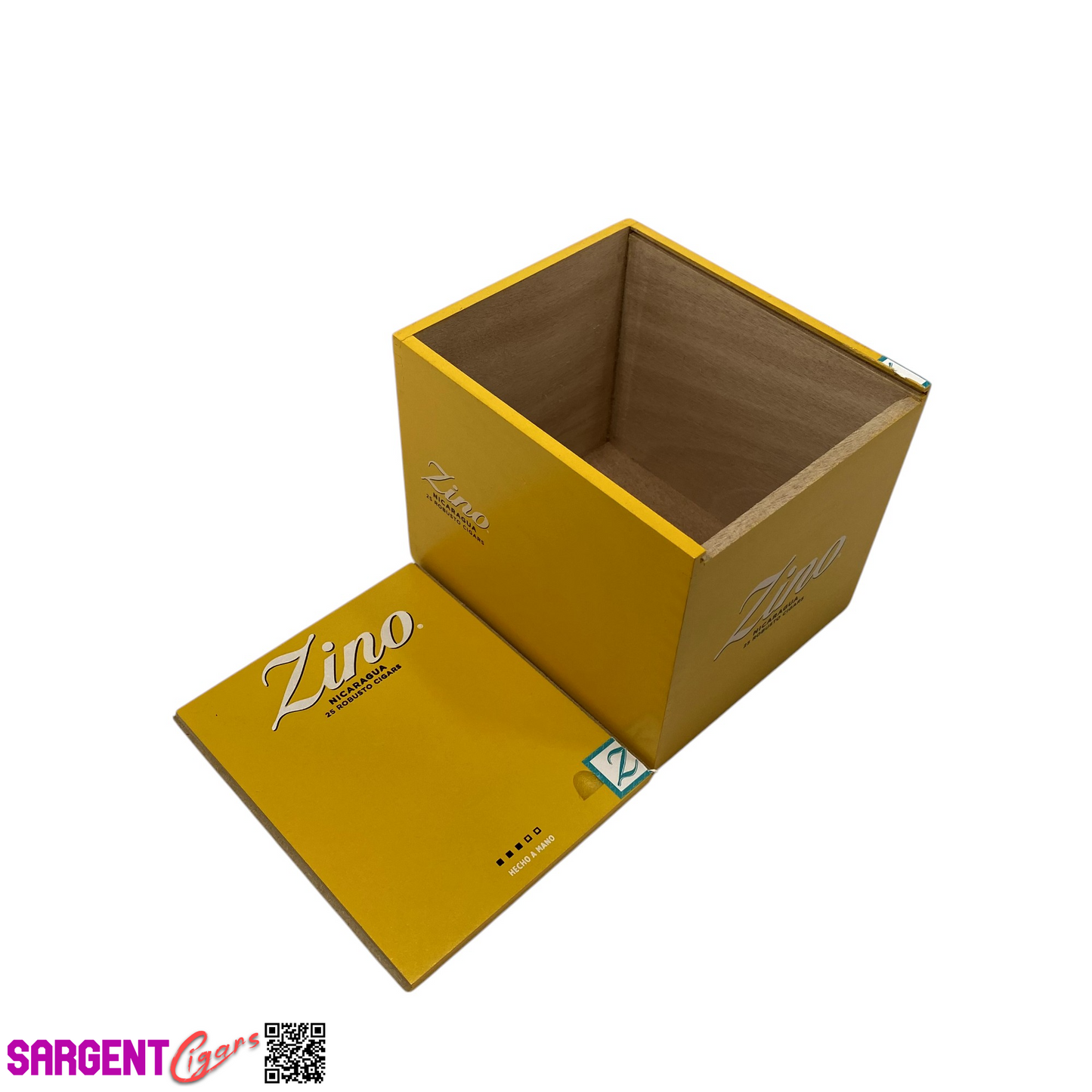 Zino Robusto Empty Wooden Cigar Box 4.75x5.75x4.75