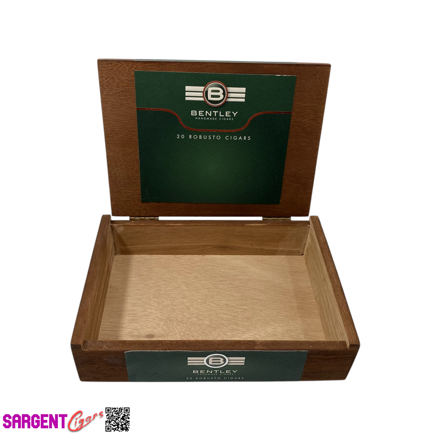Bentley Robusto Empty Wooden Cigar Box 8.5x6x2