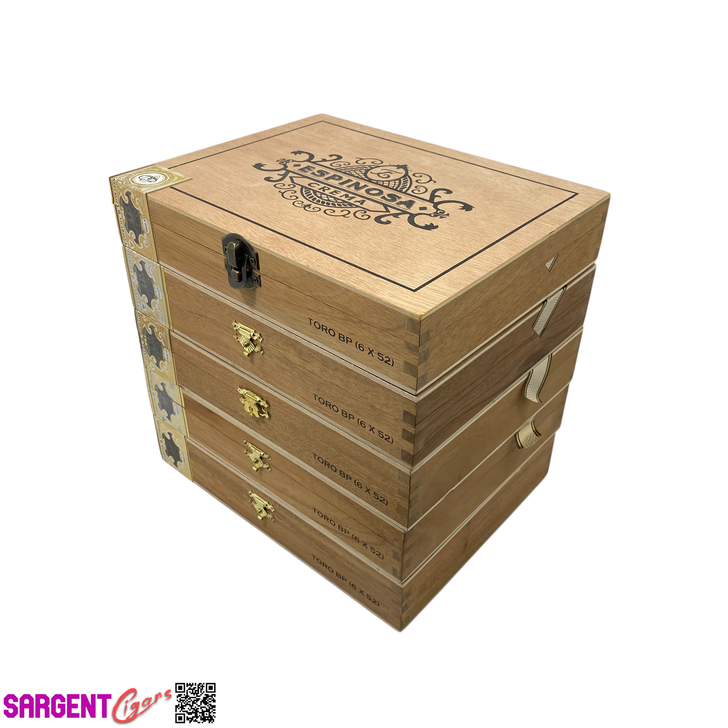 Lot of 5 Espinosa Crema Toro Empty Wooden Cigar Boxes 8.75x7x1.75 #7
