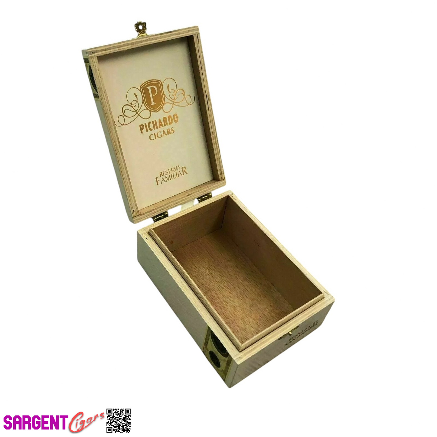 Pichardo Cigars Reserva Familiar Empty Wooden Cigar Box 5x7x3
