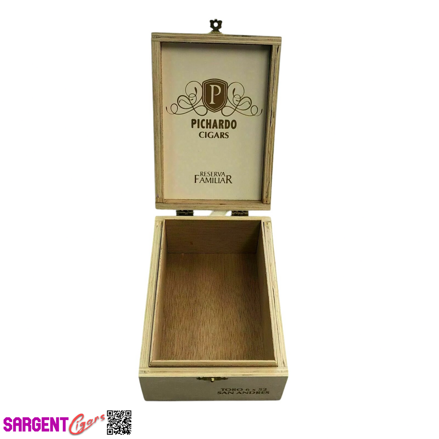 Pichardo Cigars Reserva Familiar Empty Wooden Cigar Box 5x7x3