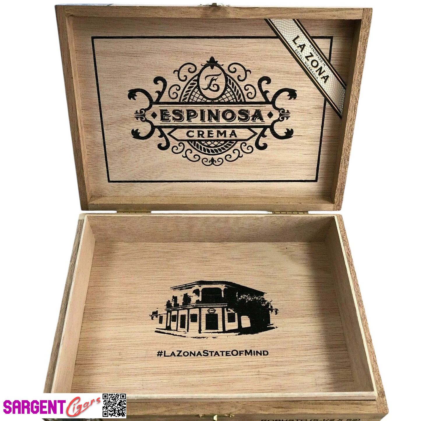 Espinosa Crema Robusto Empty Wooden Cigar Box 9x6.5x2