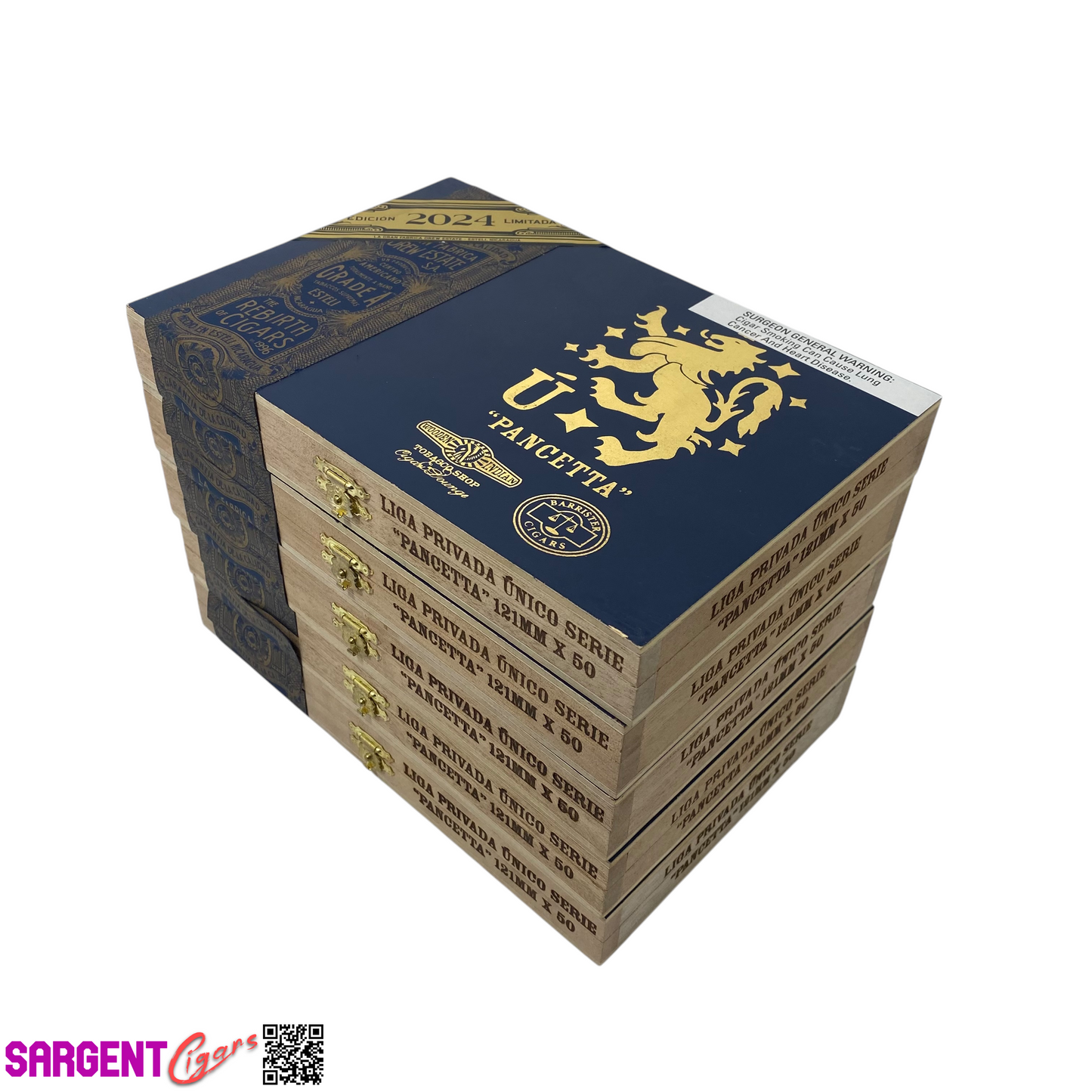 Lot of 5 Liga Privada Pancetta 2024 Empty Cigar Boxes 9x6x1.25 #53