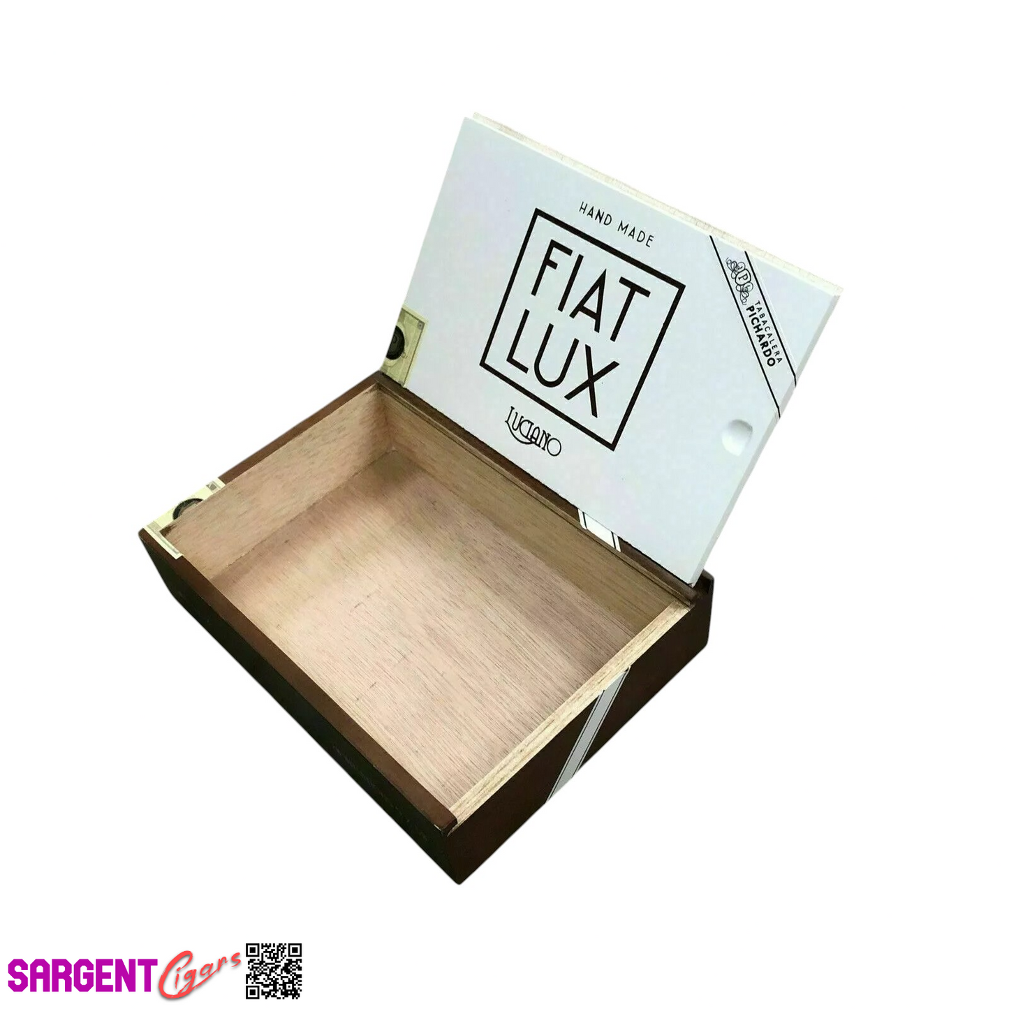 Fiat Lux Intuitions Empty Wooden Cigar Box 9.25x6x2
