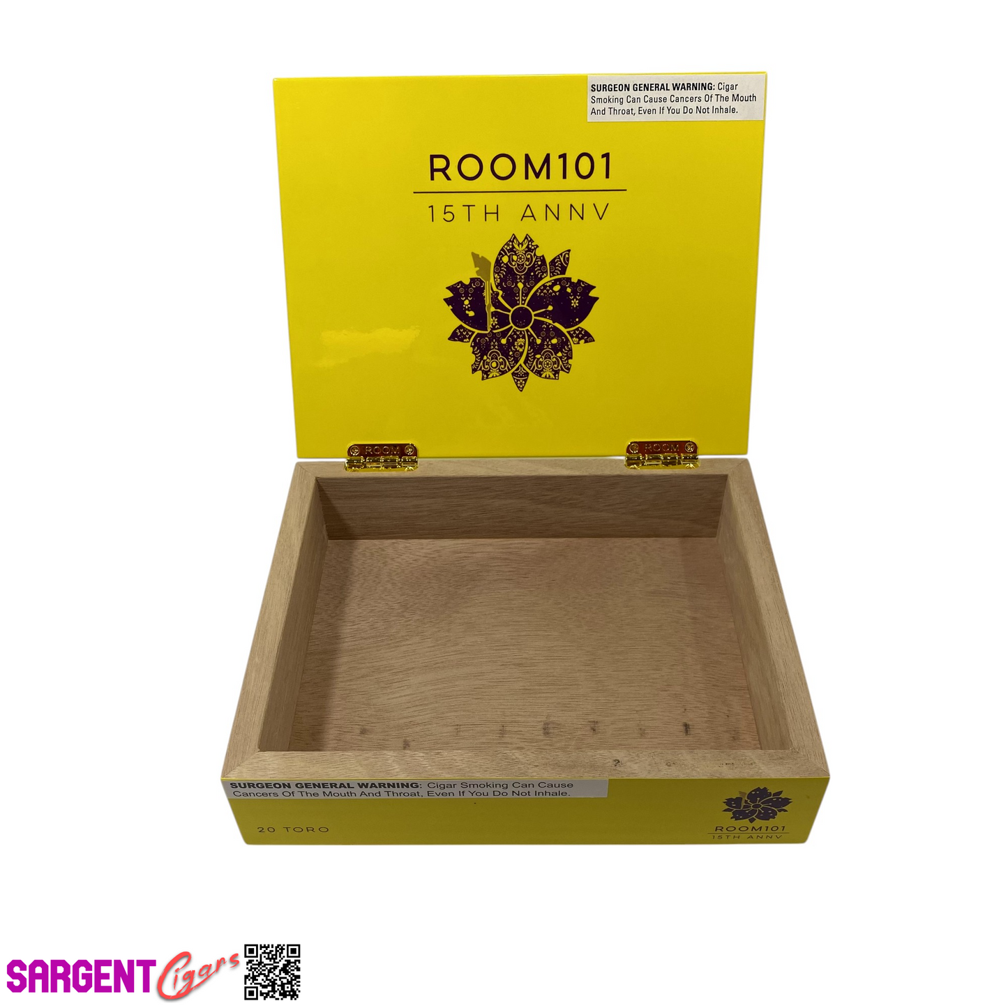 Room 101 15th Anniversary Toro Empty Wooden Cigar Box 9x7x2.25