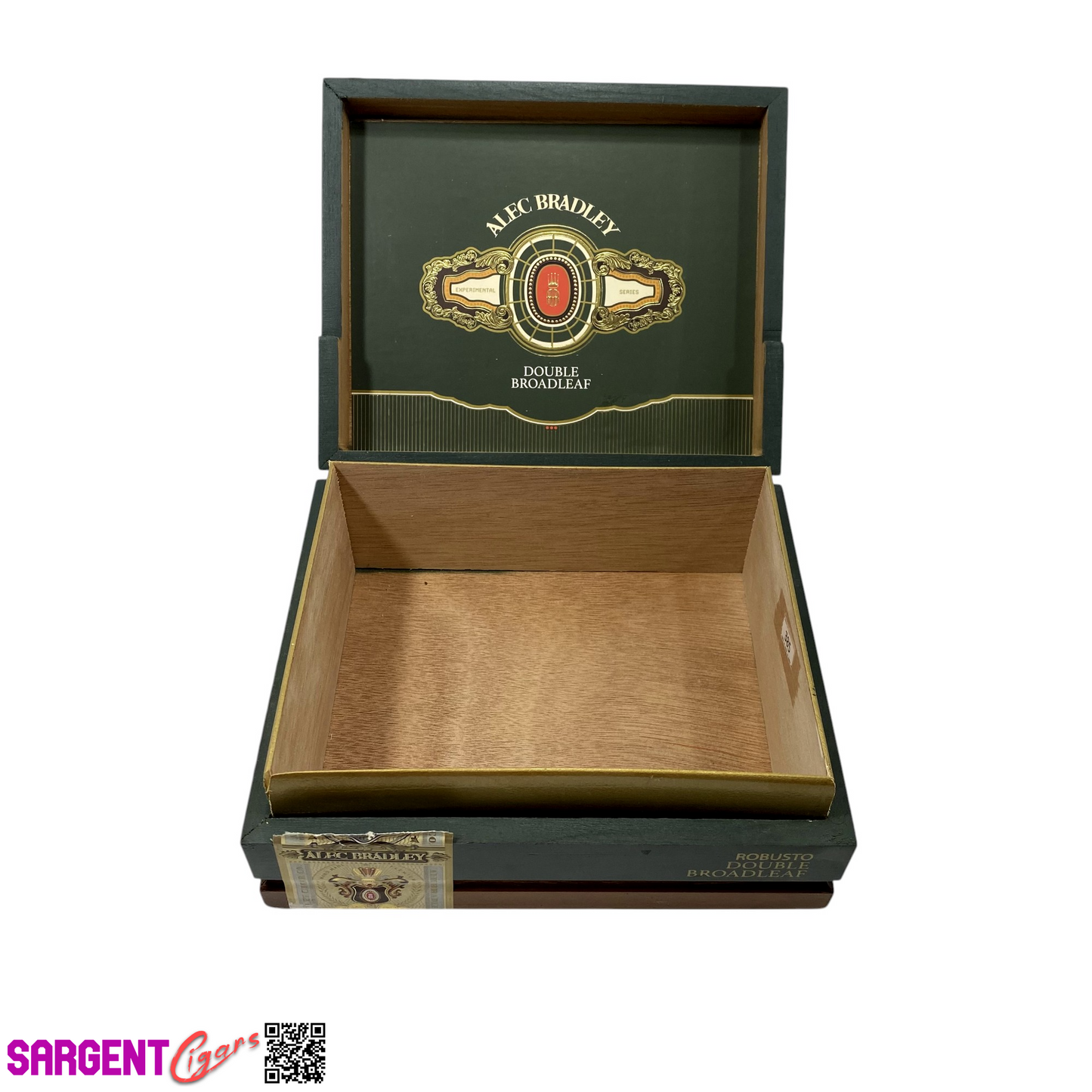 Alec Bradley Double Broadleaf Robusto Empty Wooden Cigar Box 7.25x6x3