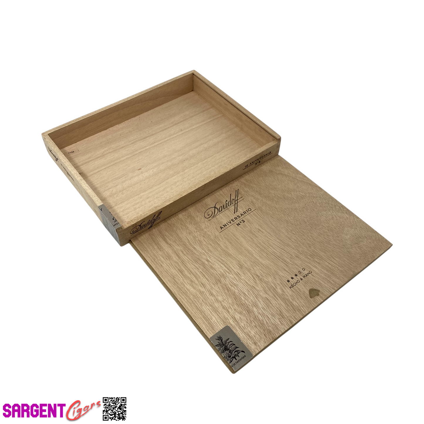 Davidoff Anniversario No3 Empty Wooden Cigar Box 8.5x6.75x1.25