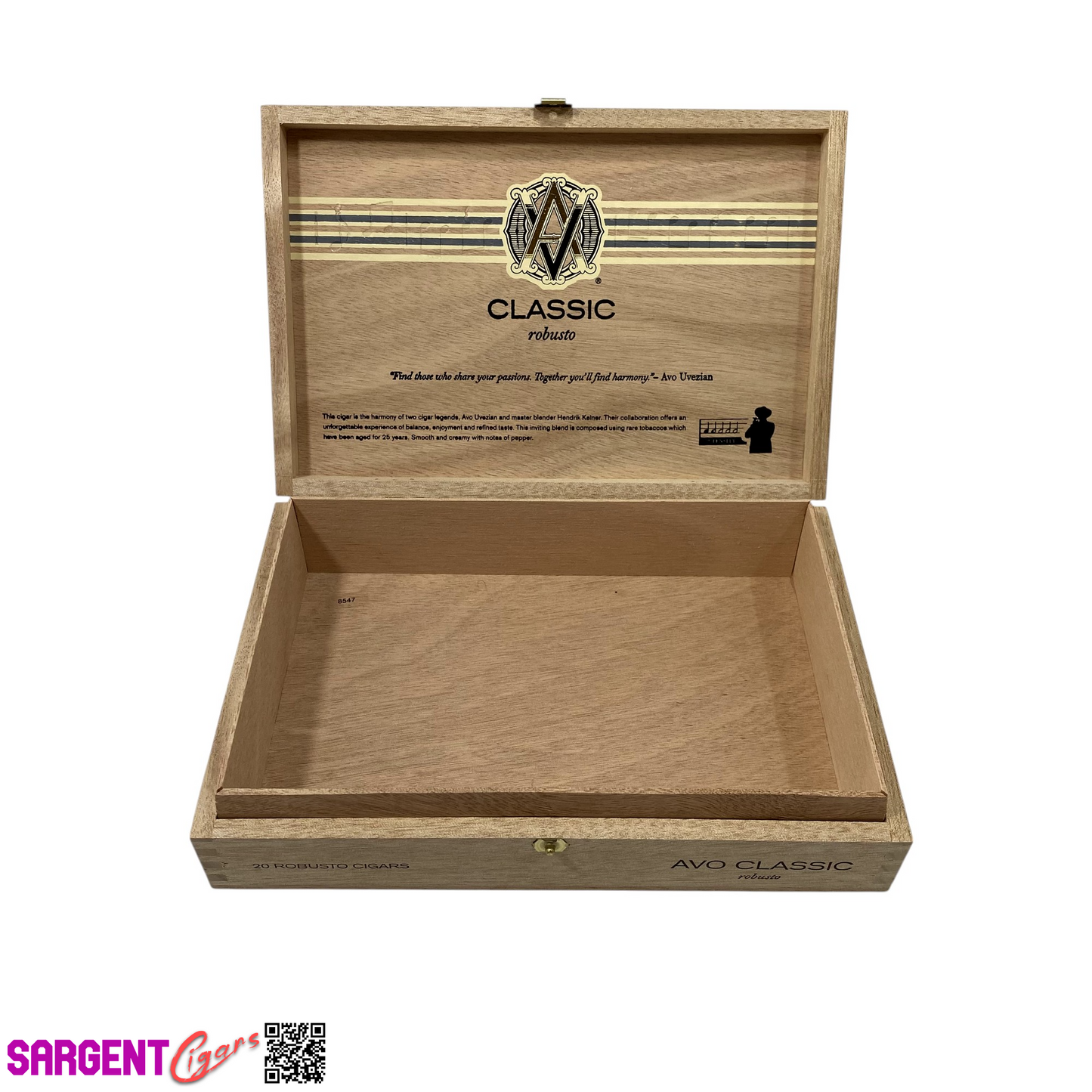 Avo Classic Robusto Empty Wooden Cigar Box 9x6x2 (1)