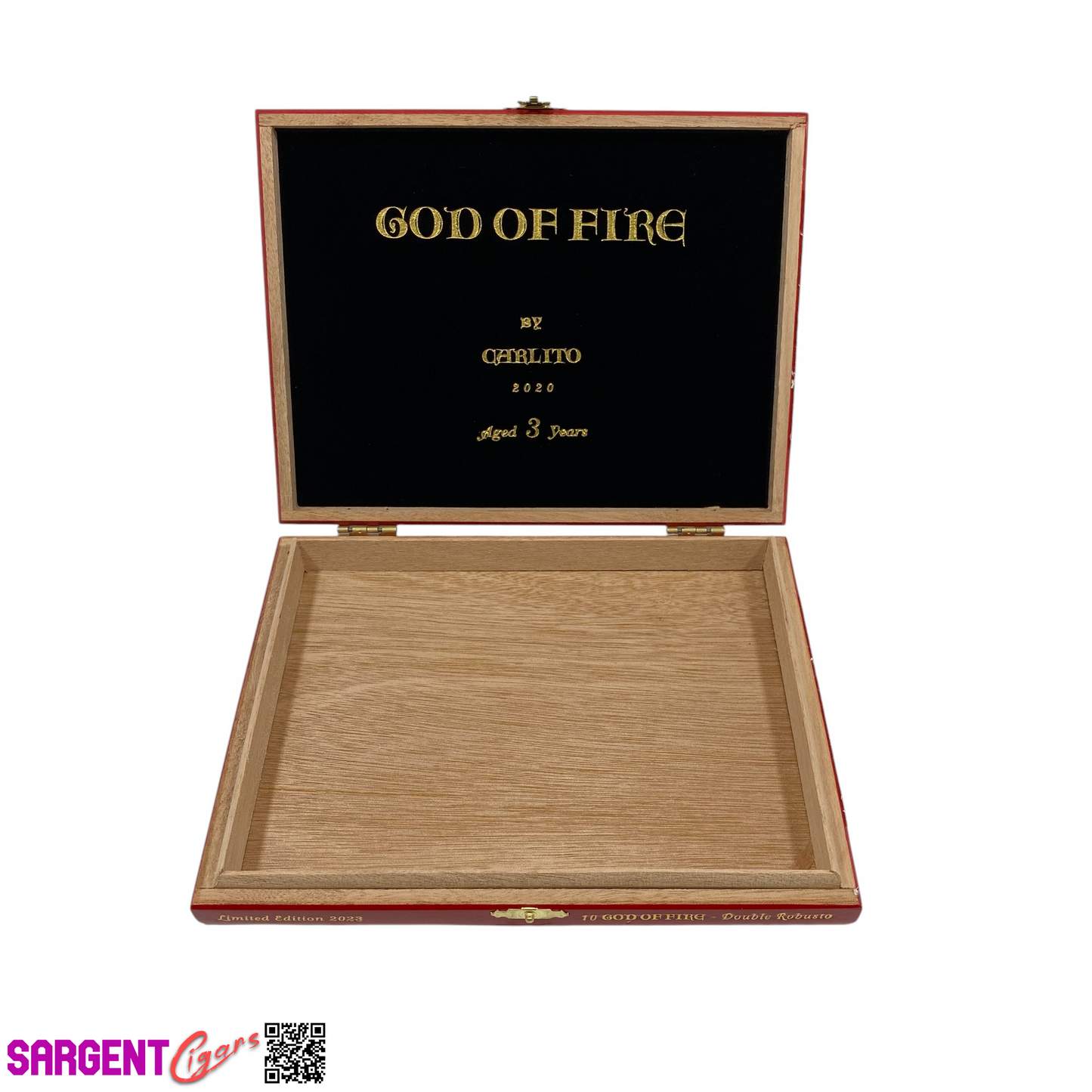 Arturo Fuente God Of Fire Double Robusto Empty Wooden Cigar Box 8.75x6.75x1