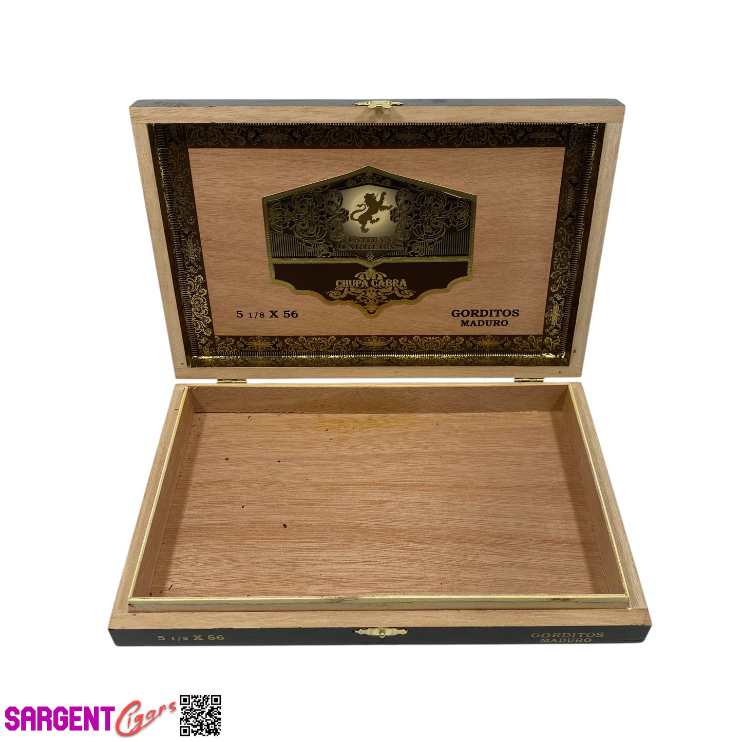 Esteban Carreras Chupa Cabra Gorditos Empty Wooden Cigar Box 10.5x7x1.5