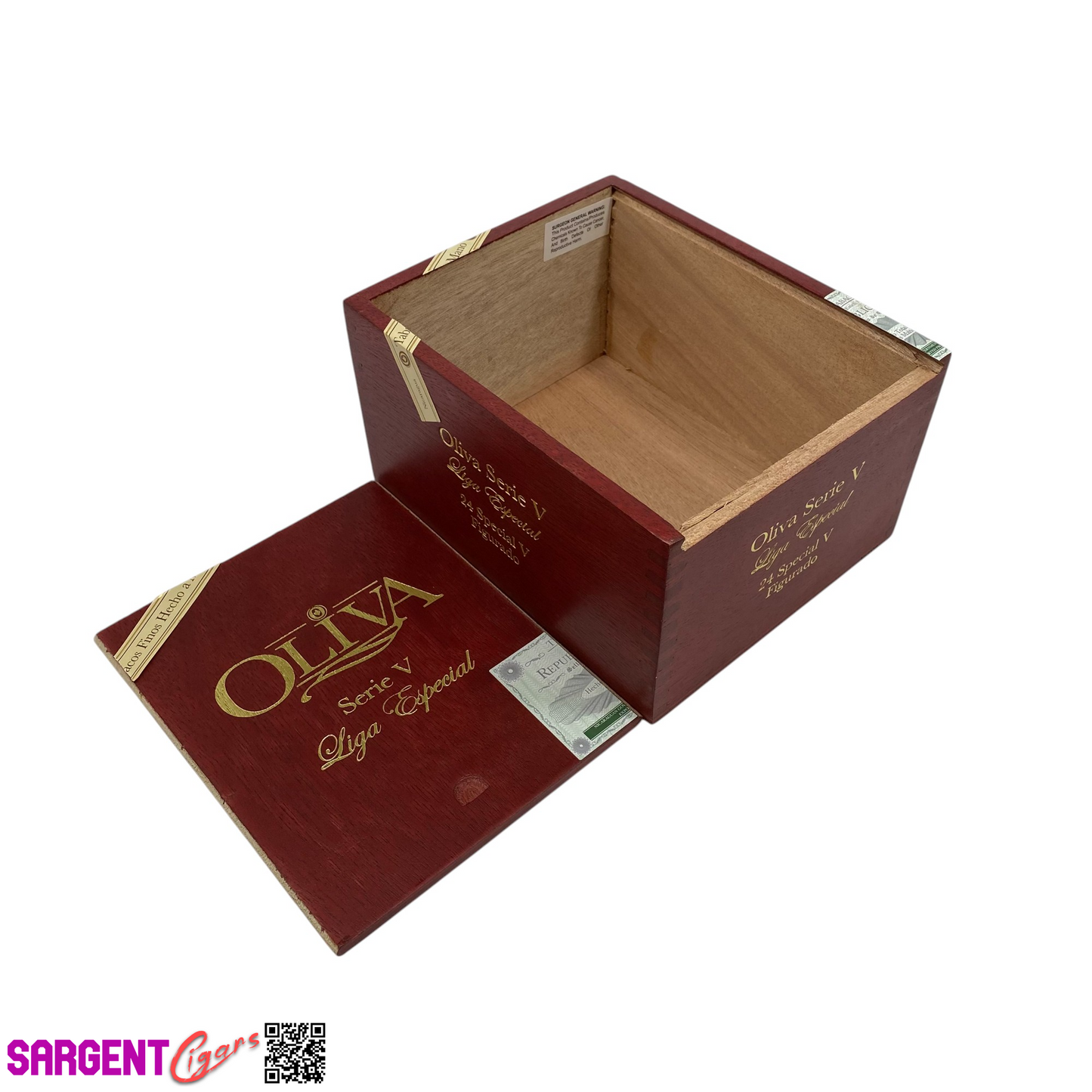 Oliva Serie V Figurado Empty Wooden Cigar Box 6x7.25x4