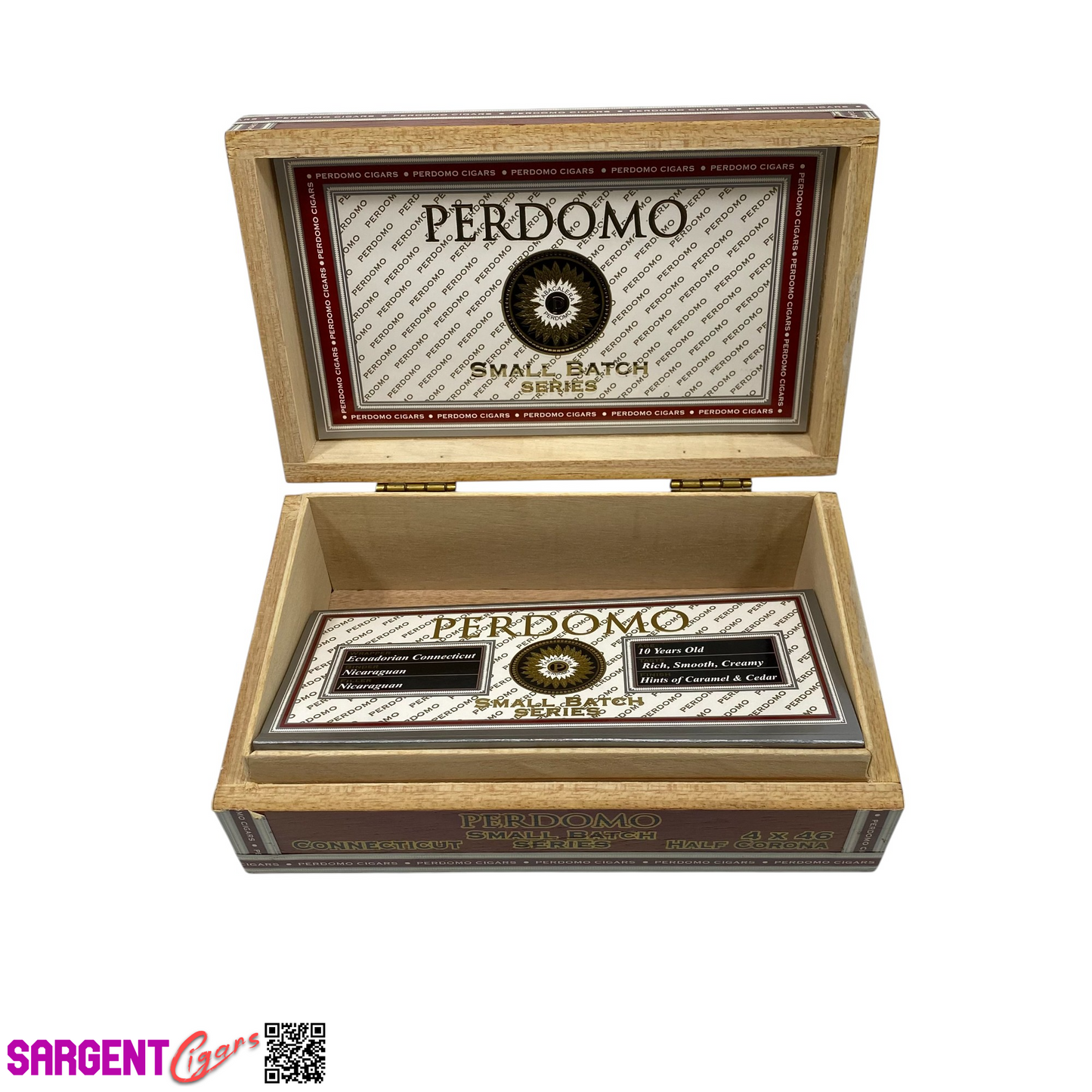 Perdomo Small Batch Conn Robusto Empty Wooden Cigar Box 8x5x2.75