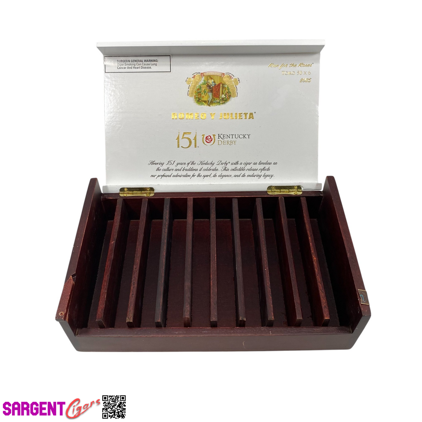 Romeo Y Julieta Kentucky Derby Toro Empty Wooden Cigar Box 11x7x3.25