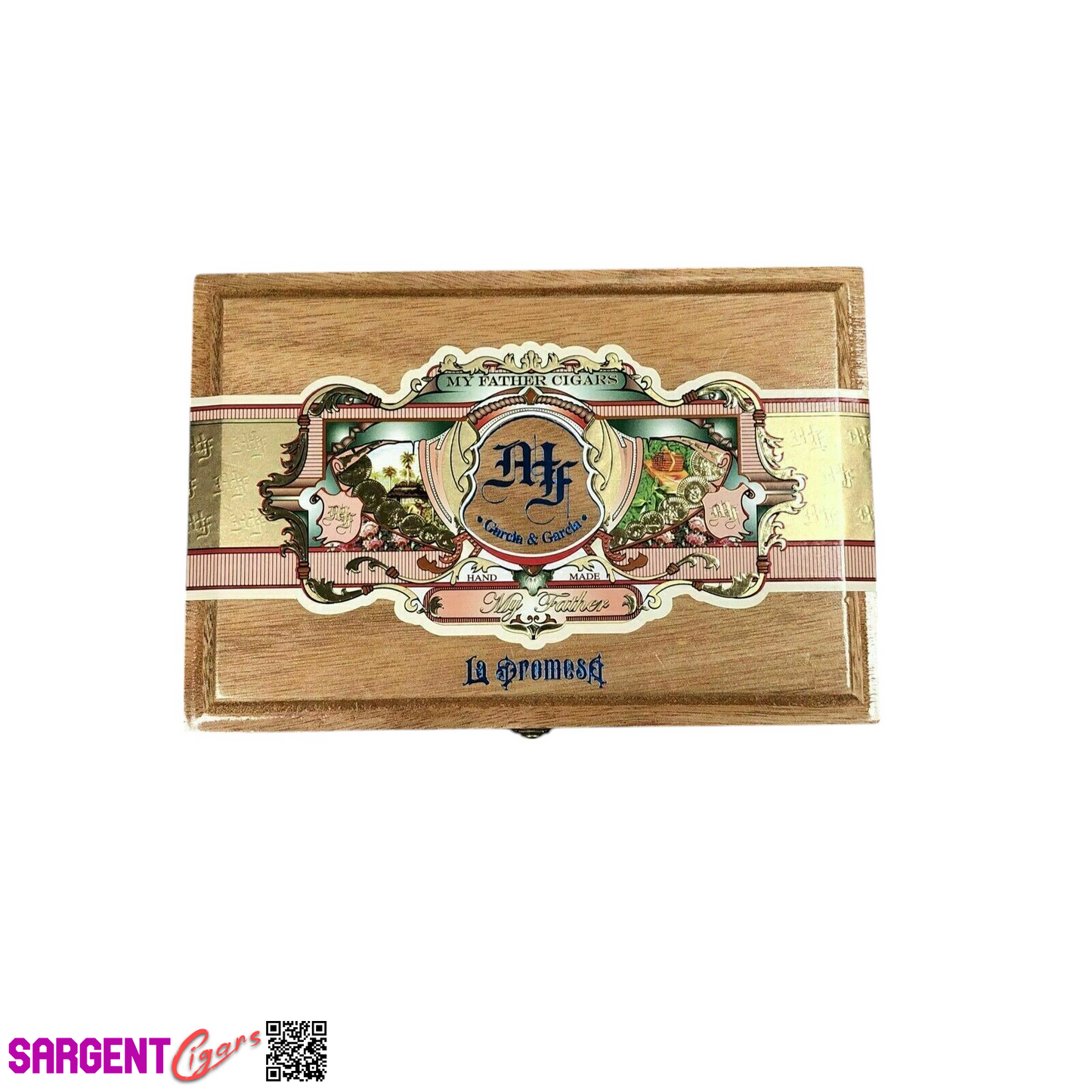 My Father Cigars La Promesa Petite Empty Wooden Cigar Box 9x6x2.25