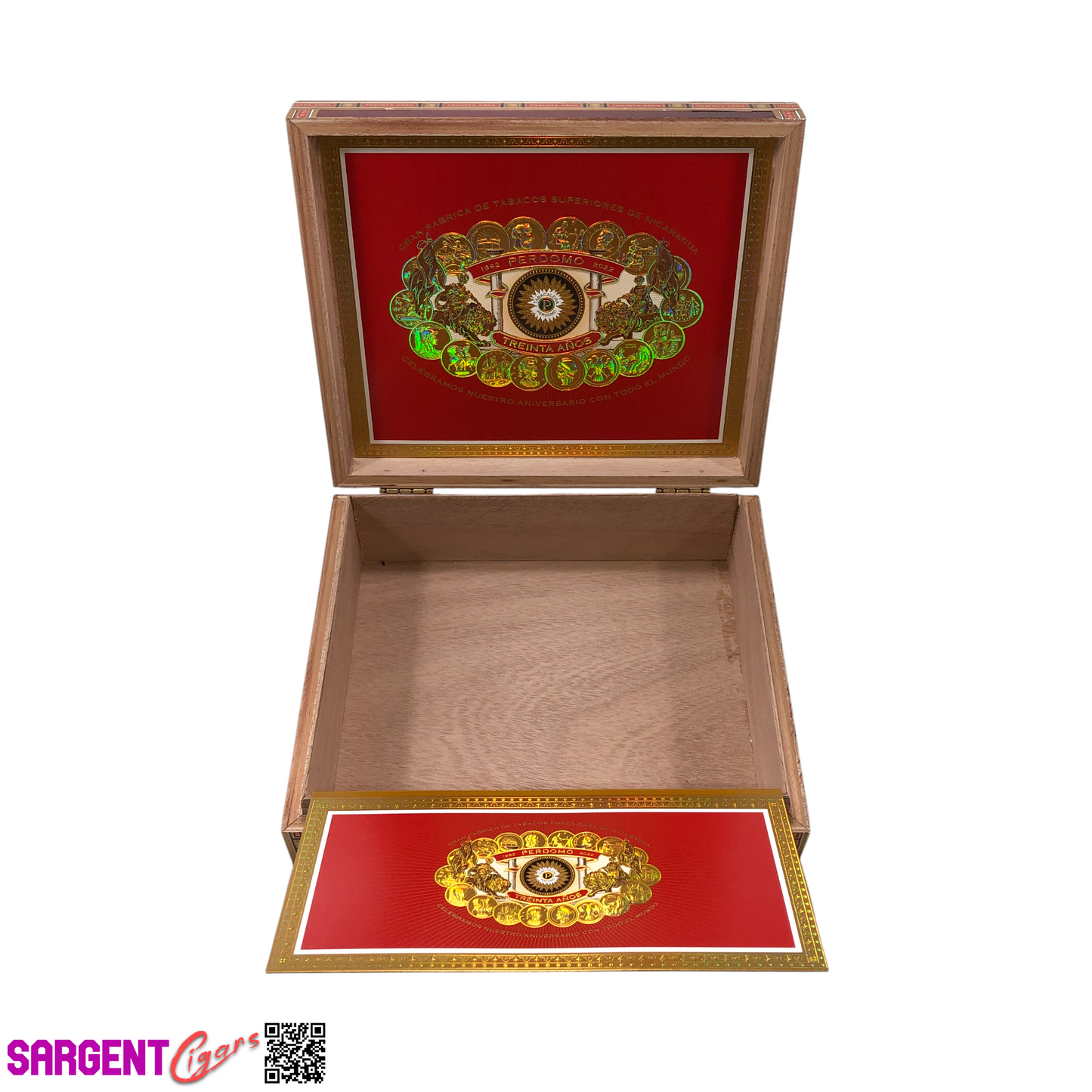 Perdomo 30th Sun Grown Churchill Empty Wooden Cigar Box 9.5x8x2.75