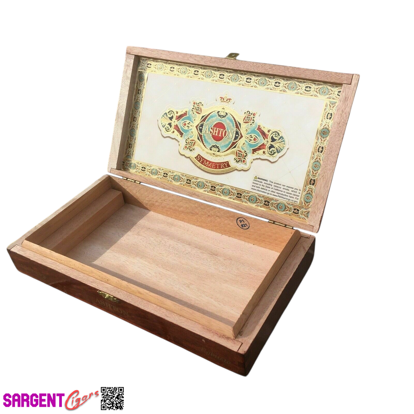 Ashton Symmetry Sublime Empty Wooden Cigar Box 11.5x7x2