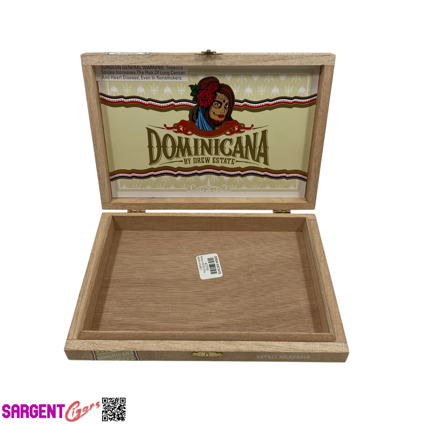 Deadwood Dominicana Robusto Empty Wooden Cigar Box 9x6.25x1.25