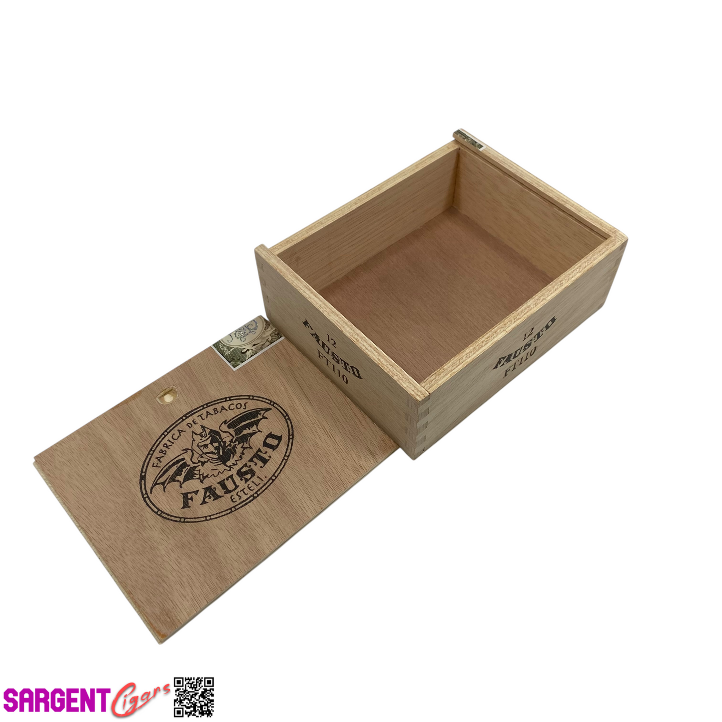 Tatuaje Fausto FT110 Empty Wooden Cigar Box 6.25x5x2.25