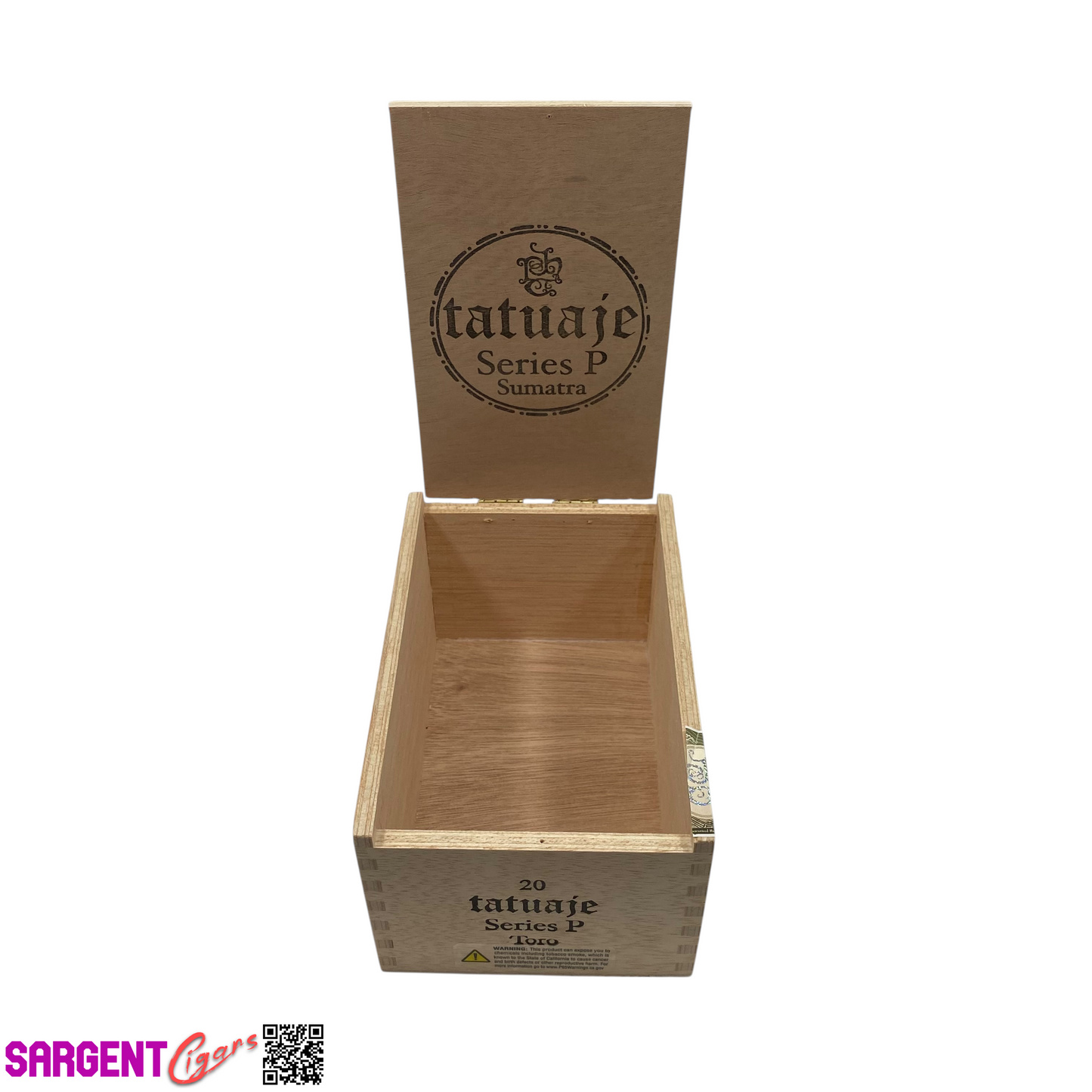 Tatuaje Series P Toro Empty Wooden Cigar Box 4.5x6.75x3.5