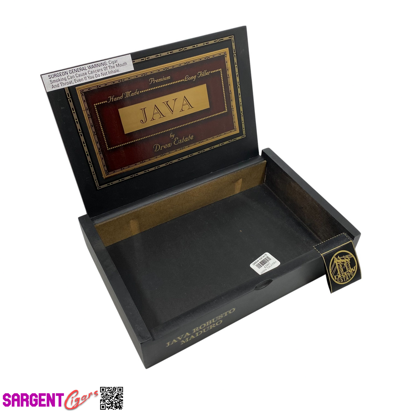 Java Maduro Robusto Empty Wooden Cigar Box 10x6.75x2