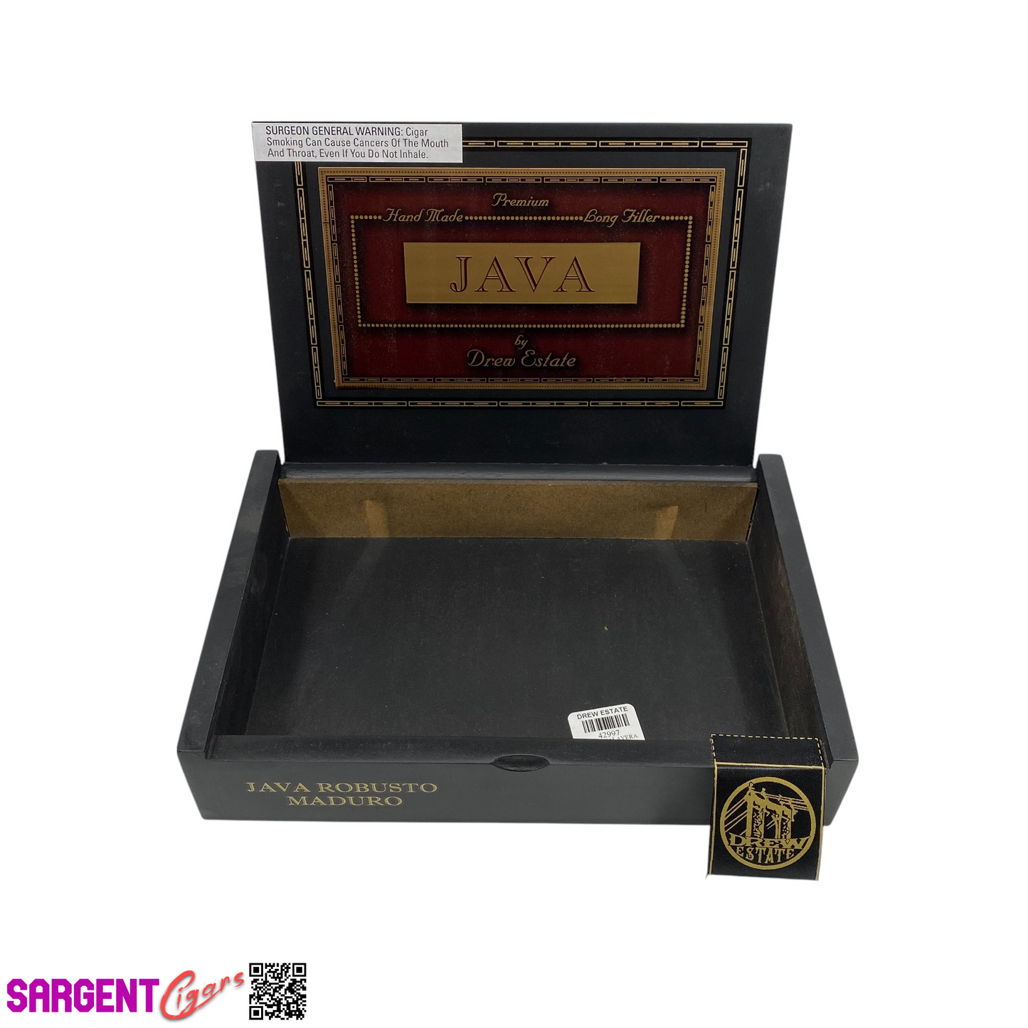 Java Maduro Robusto Empty Wooden Cigar Box 10x6.75x2