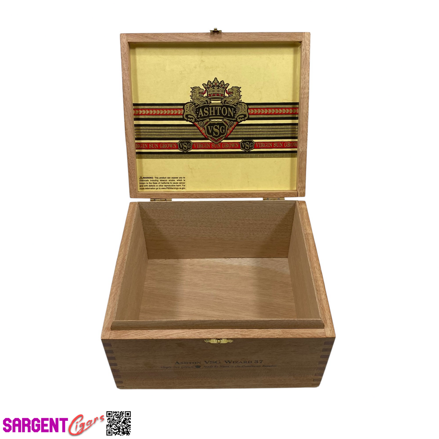 Ashton VSG Wizard Empty Wooden Cigar Box 8x7.25x4.5