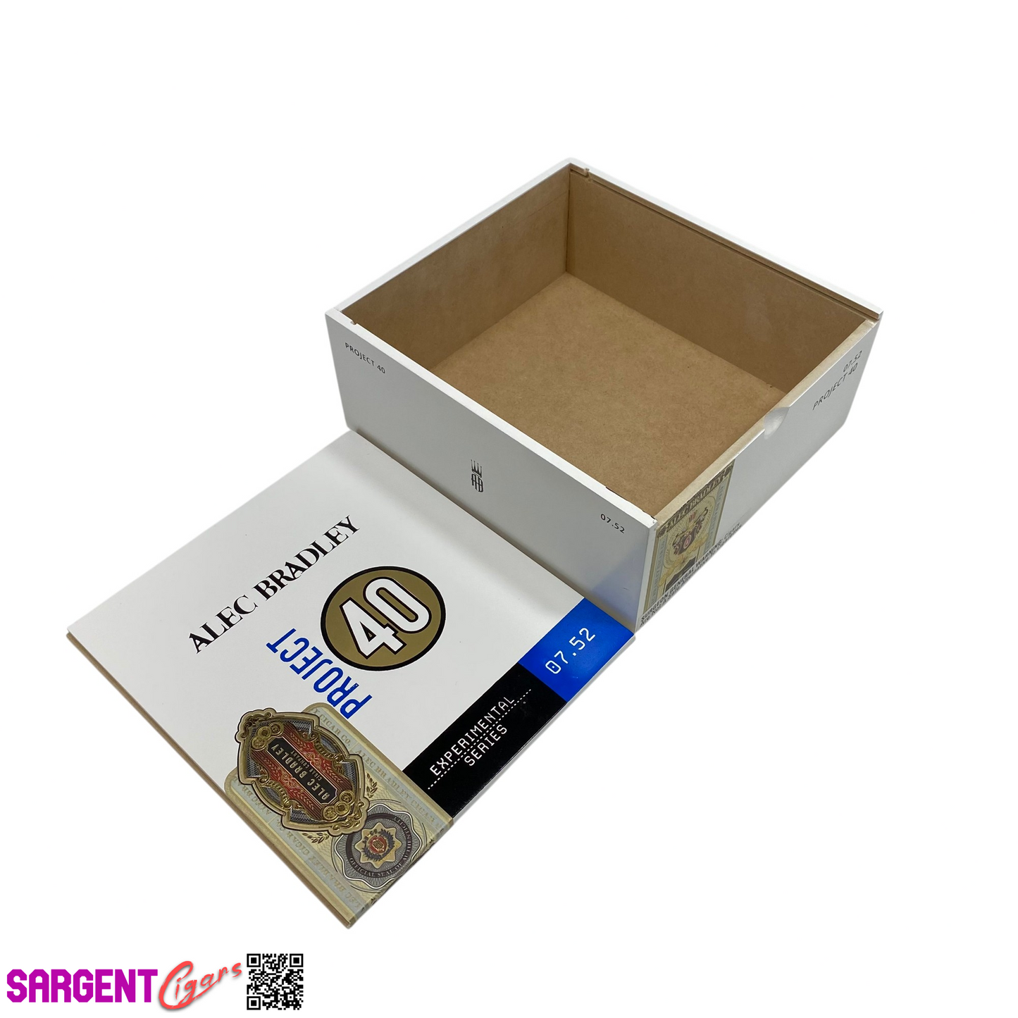 Alec Bradley Project 40 Churchill Empty Wooden Cigar Box 7x7.75x3