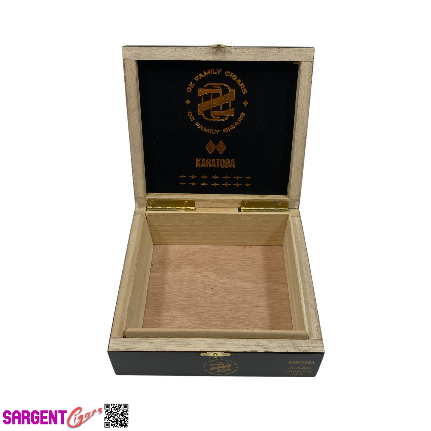 Ozgener Karatoba Robusto Empty Wooden Cigar Box 7x6.5x2.5