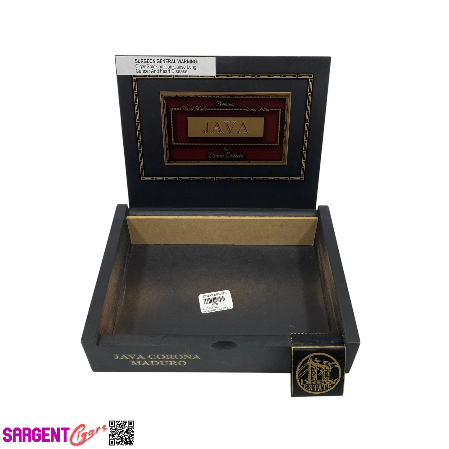 Java Maduro Corona Empty Wooden Cigar Box 8.5x6.25x2