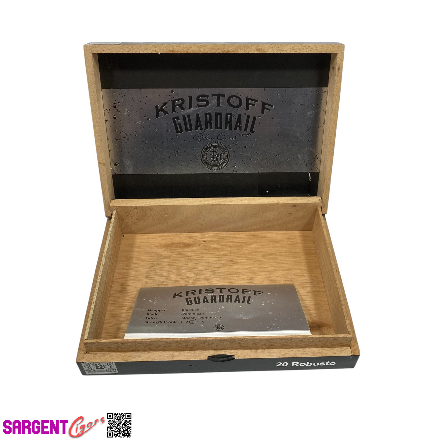Kristoff Guardrail Robusto Empty Wooden Cigar Box 9.25x7x2
