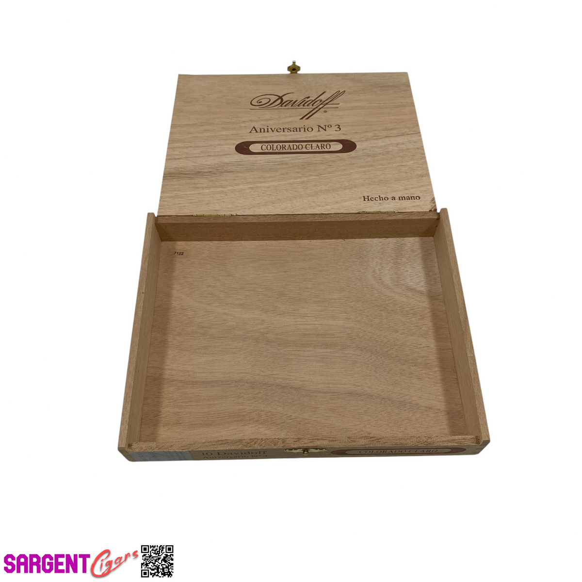 Davidoff Anniversario No3 Claro Empty Wooden Cigar Box 8.5x6.75x1.25
