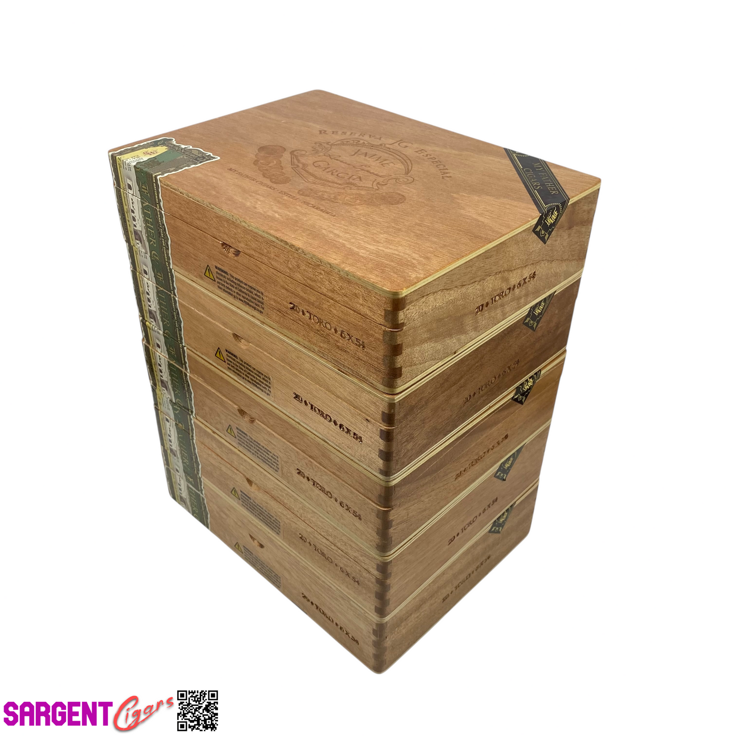 Lot of 5 Jaime Garcia Toro Empty Wooden Cigar Boxes 9.25x7x2.25 #22