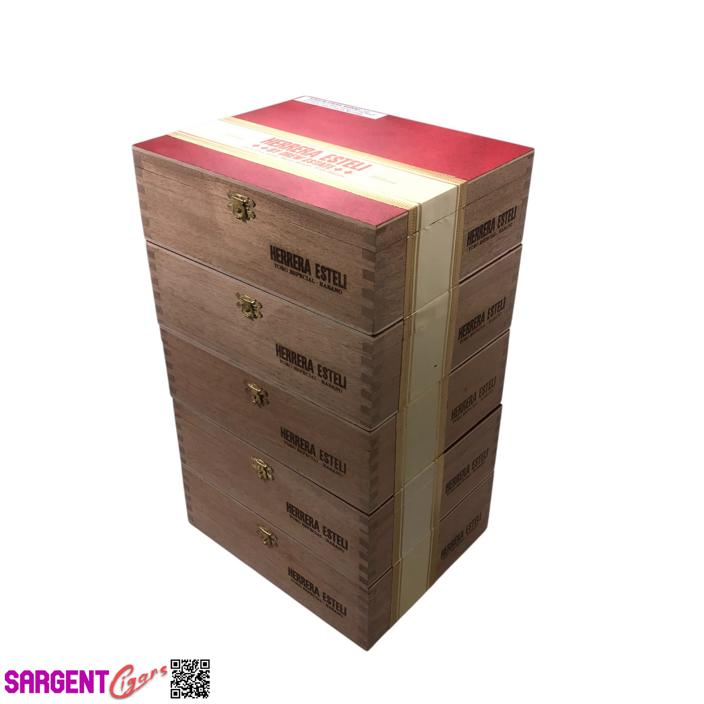 Lot of 5 Herrera Esteli Toro Empty Wooden Cigar Boxes 8.75x7.25x2.75 #142