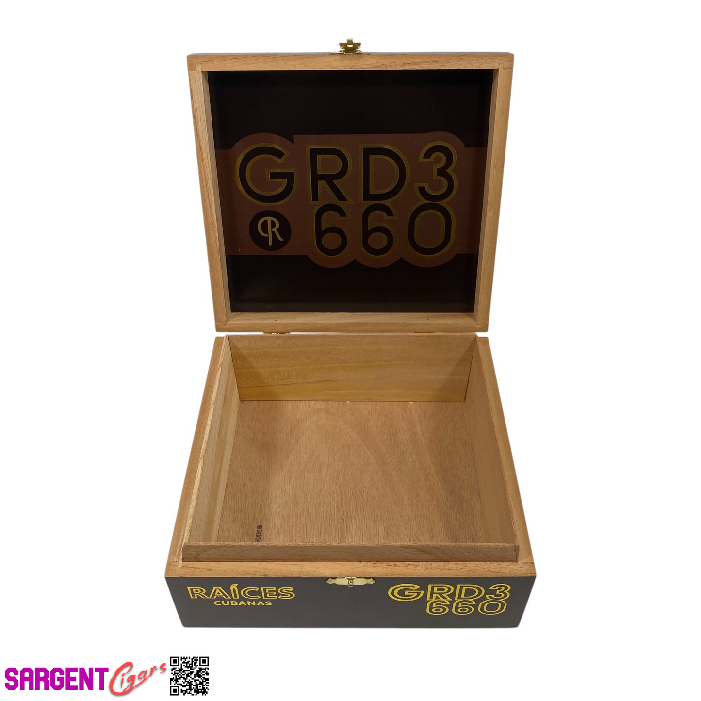 Raices GRD3 660 Empty Wooden Cigar Box 7.5x7x3